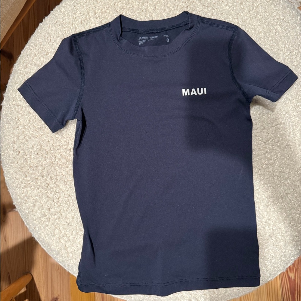 James Perse Dark Navy Maui Graphic Tee - Girls 8 (kid sizing)